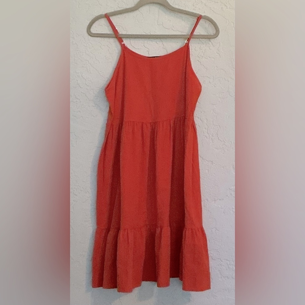 SHEIN Orange Sleeveless Spaghetti Strap Sundress